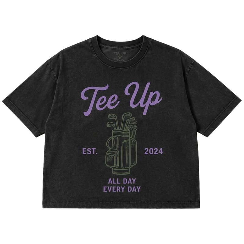 Crop Low Scores Tee – Vintage Wash Black